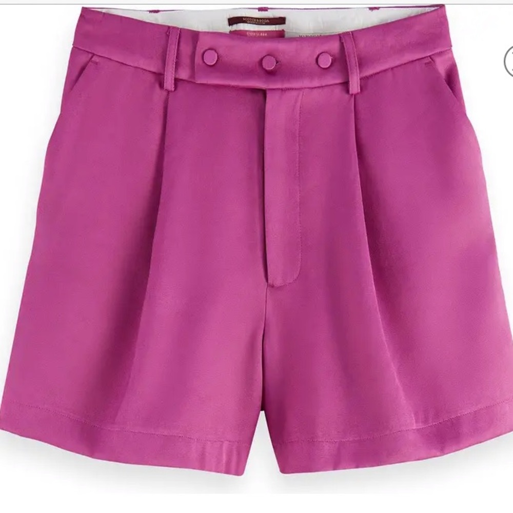 Scotch & Soda Shiny Twill Shorts Magenta Pants NWT